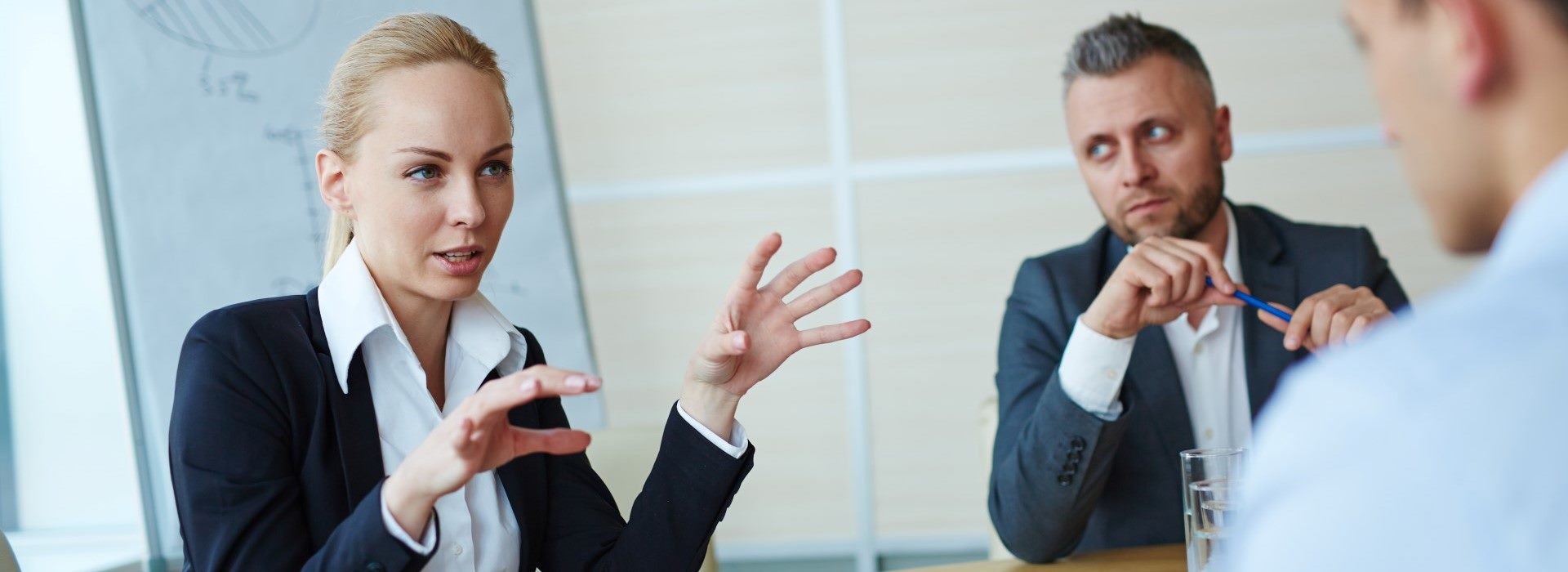 Business advisory discussion in a meeting room